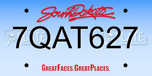 7QAT627 South Dakota License Plate
