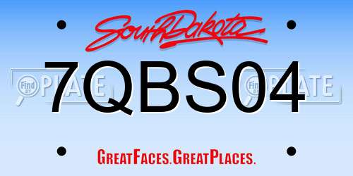 7QBS04 South Dakota License Plate