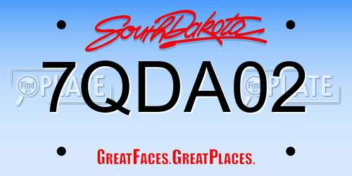 7QDA02 South Dakota License Plate