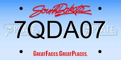 7QDA07 South Dakota License Plate