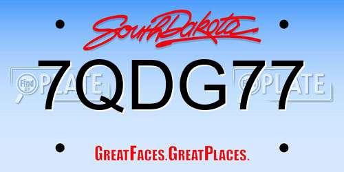 7QDG77 South Dakota License Plate
