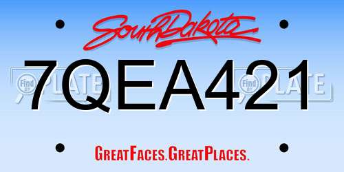 7QEA421 South Dakota License Plate