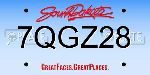 7QGZ28 South Dakota License Plate