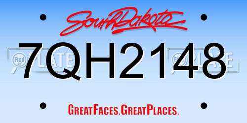7QH2148 South Dakota License Plate