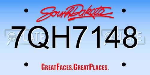 7QH7148 South Dakota License Plate