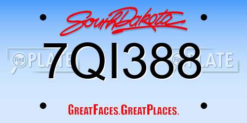 7QI388 South Dakota License Plate