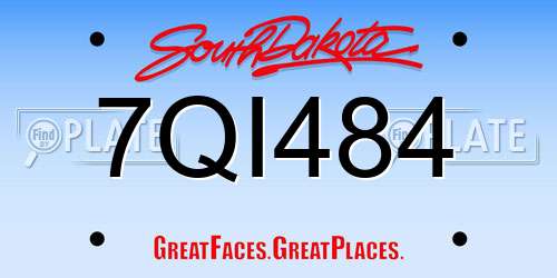 7QI484 South Dakota License Plate