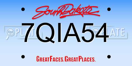 7QIA54 South Dakota License Plate