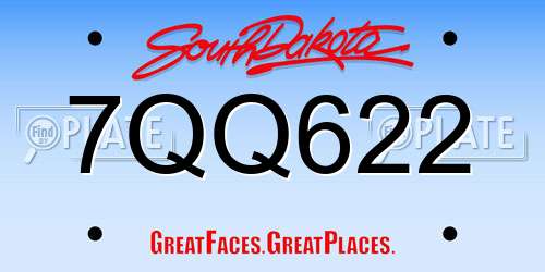 7QQ622 South Dakota License Plate