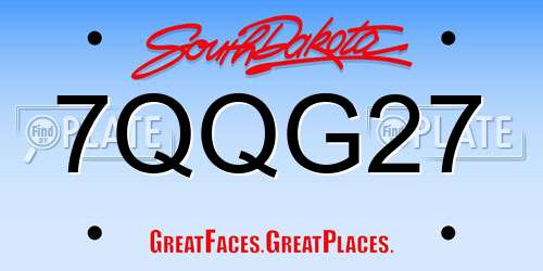 7QQG27 South Dakota License Plate