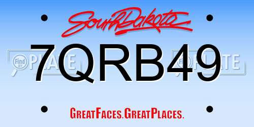 7QRB49 South Dakota License Plate