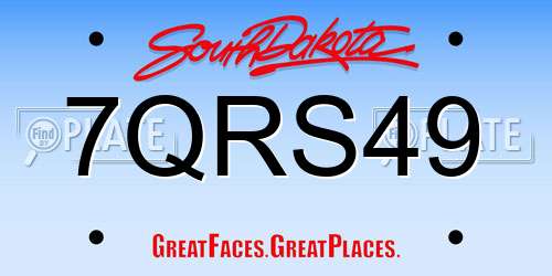 7QRS49 South Dakota License Plate