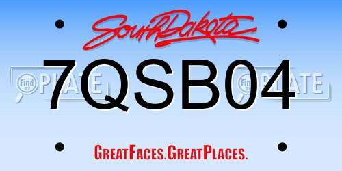7QSB04 South Dakota License Plate