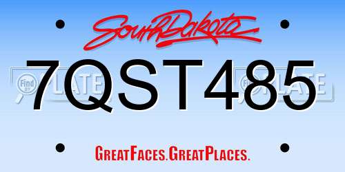 7QST485 South Dakota License Plate
