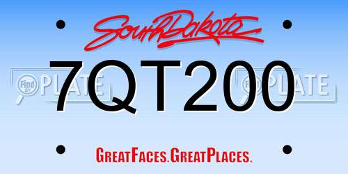 7QT200 South Dakota License Plate
