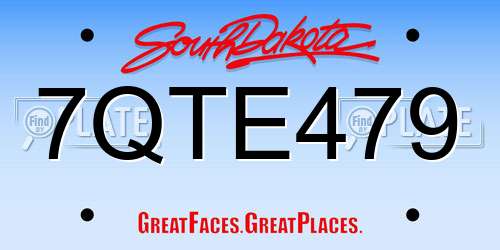 7QTE479 South Dakota License Plate