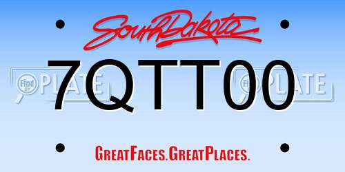 7QTT00 South Dakota License Plate