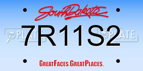 7R11S2 South Dakota License Plate