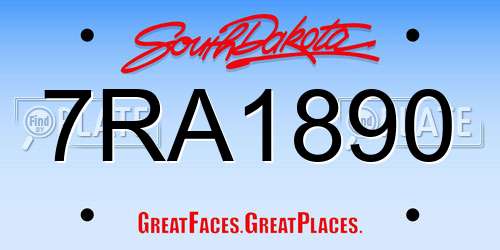 7RA1890 South Dakota License Plate