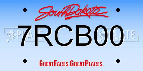 7RCB00 South Dakota License Plate
