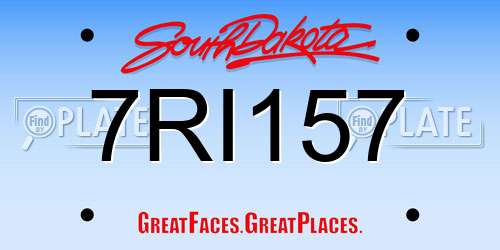 7RI157 South Dakota License Plate