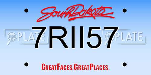 7RII57 South Dakota License Plate