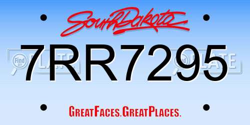 7RR7295 South Dakota License Plate