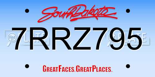 7RRZ795 South Dakota License Plate