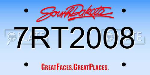 7RT2008 South Dakota License Plate