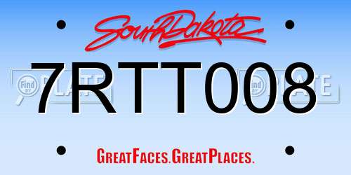 7RTT008 South Dakota License Plate