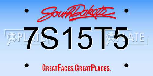 7S15T5 South Dakota License Plate