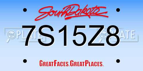 7S15Z8 South Dakota License Plate