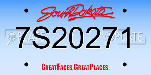 7S20271 South Dakota License Plate