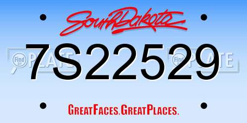 7S22529 South Dakota License Plate