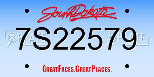7S22579 South Dakota License Plate