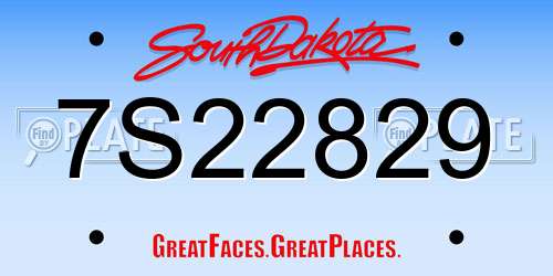 7S22829 South Dakota License Plate
