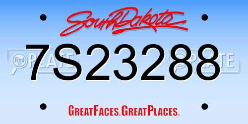 7S23288 South Dakota License Plate