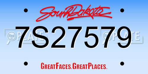 7S27579 South Dakota License Plate