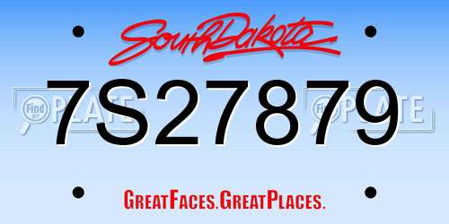 7S27879 South Dakota License Plate
