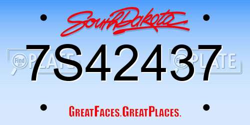 7S42437 South Dakota License Plate