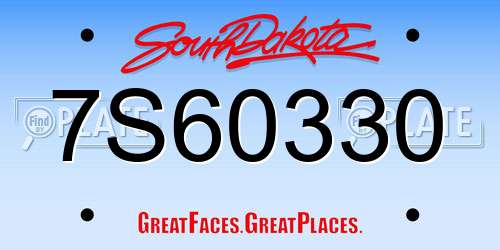 7S60330 South Dakota License Plate