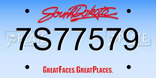 7S77579 South Dakota License Plate