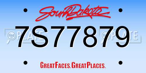 7S77879 South Dakota License Plate