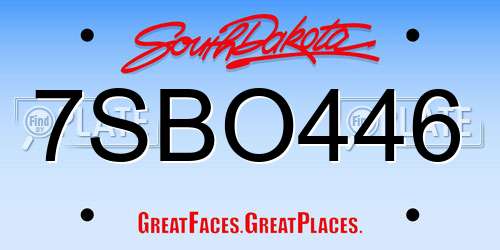 7SBO446 South Dakota License Plate