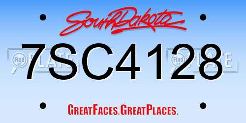 7SC4128 South Dakota License Plate