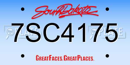 7SC4175 South Dakota License Plate
