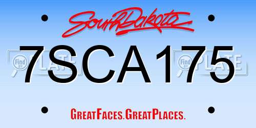 7SCA175 South Dakota License Plate