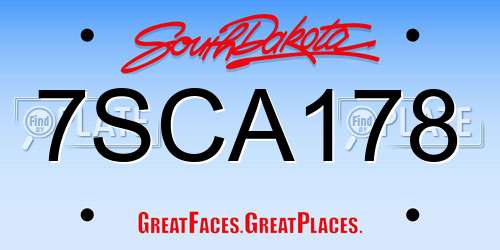7SCA178 South Dakota License Plate