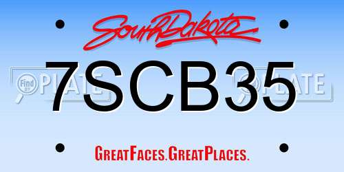 7SCB35 South Dakota License Plate