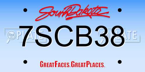 7SCB38 South Dakota License Plate
